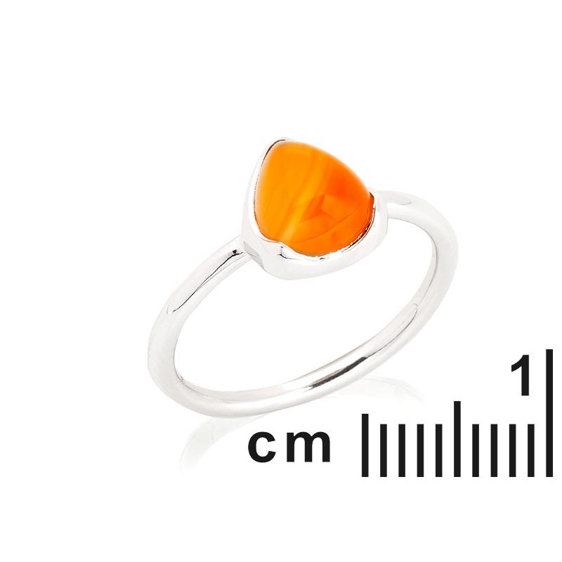 Anello triangolo corniola arancione, per celebrare la vitalità — foto 2