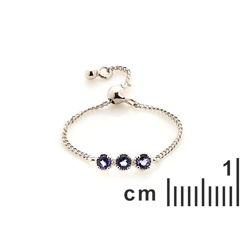 Anello tondo regolabile multipietra iolite blu, per esprimere la tua essenza — foto 2