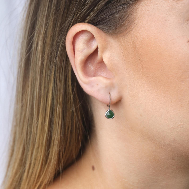 Orecchini cuore avventurina verde, per portare con te un'amore infinita — foto 3
