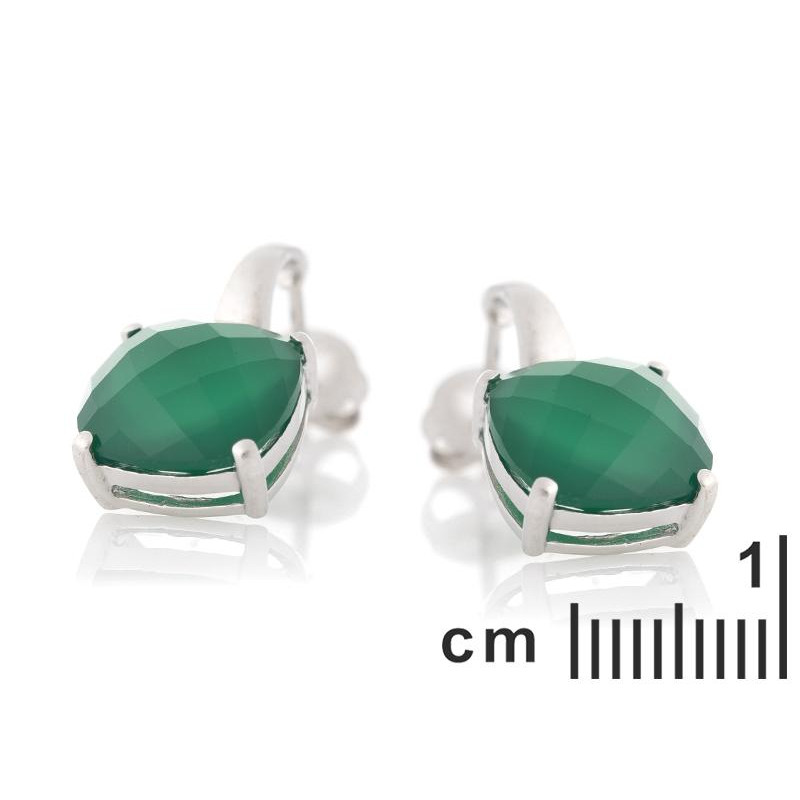 Orecchini in argento rodiato con onice verde naturale, per celebrare la tua eleganza — foto 2