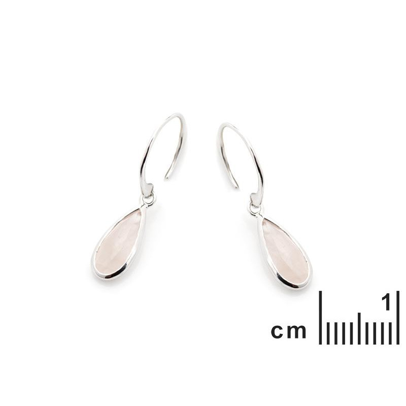 Orecchini in argento con quarzo rosa, per illuminare il cuore, per ricordare l'amore vero — foto 2