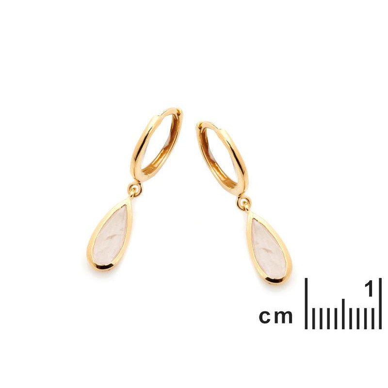 Orecchini in argento 925 dorato con quarzo rosa naturale, per celebrare la tua dolcezza — foto 2