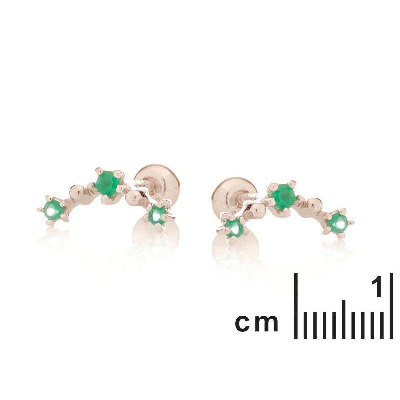 Piercing in argento rodiato con onice verde naturale, per celebrare la tua autenticità — foto 2