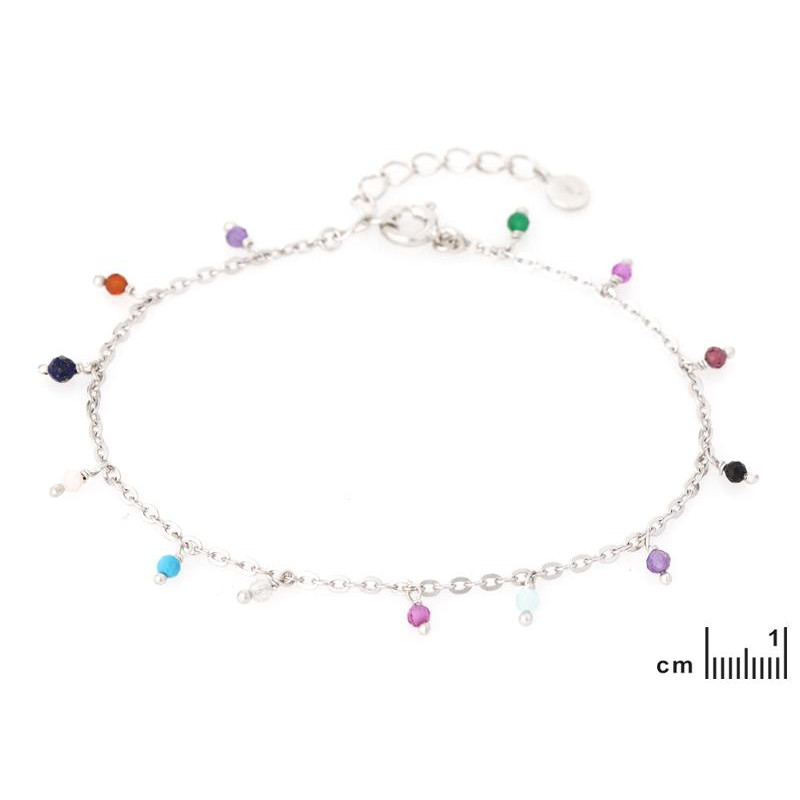 Bracciale in argento 925 rodiato con pietre multicolori, per celebrare la tua unicità — foto 2