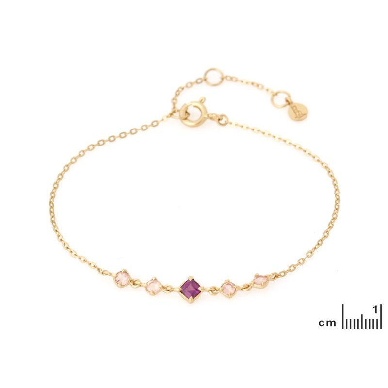 Bracciale granato e quarzo rosa, intensità dolcezza — foto 2