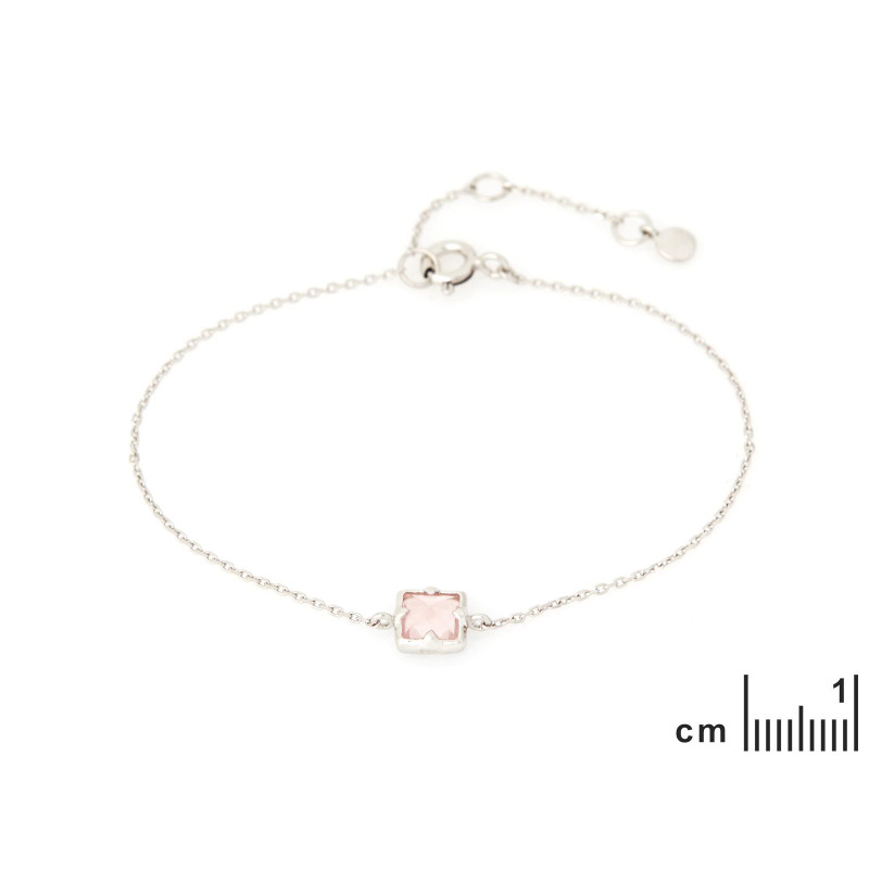 Bracciale Quarzo Rosa Quadrato, Detta Serenità — foto 2