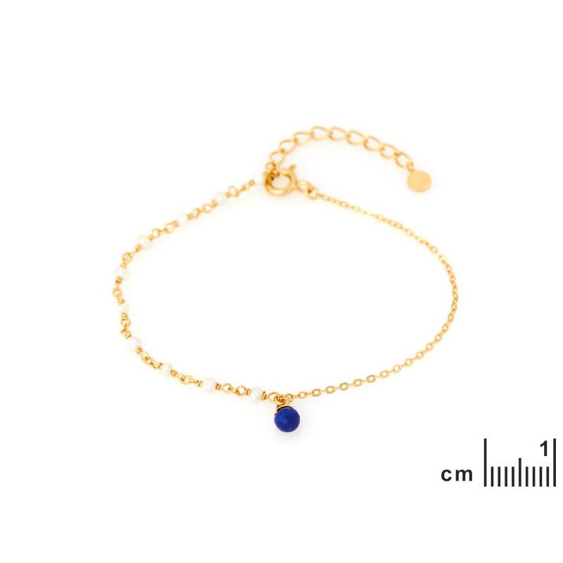 Bracciale in argento 925 con lapislazzuli e perle, per custodire la tua luce interiore — foto 2