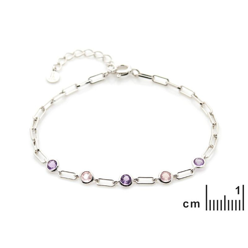 Bracciale Ametista e Quarzo Rosa, Sogno Rosso — foto 2