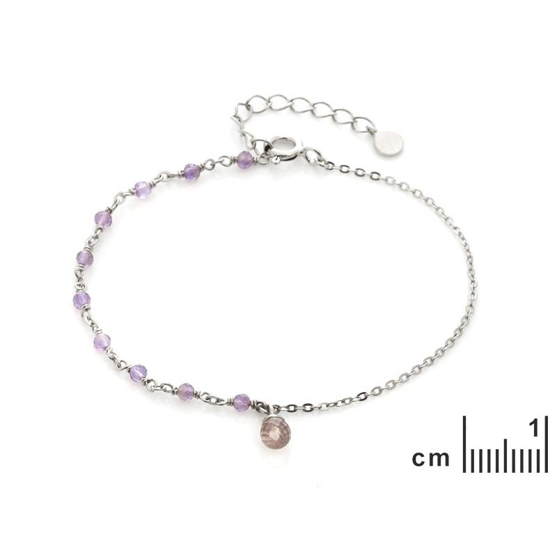 Bracciale Ametista e Quarzo Rosa, Potere Pura Essenza — foto 2