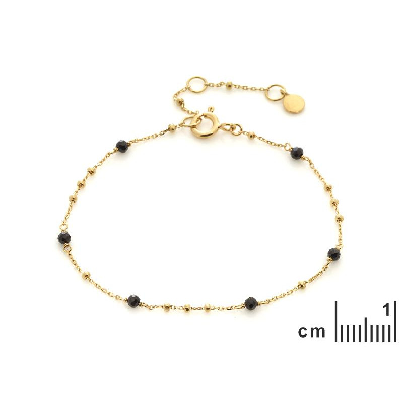 Bracciale in argento dorato 925 con spinello nero, per custodire la tua forza — foto 2