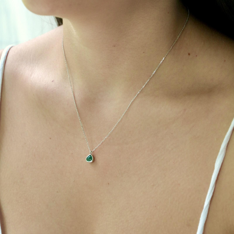 Collana cuore avventurina verde, per sentirti in pace — foto 3