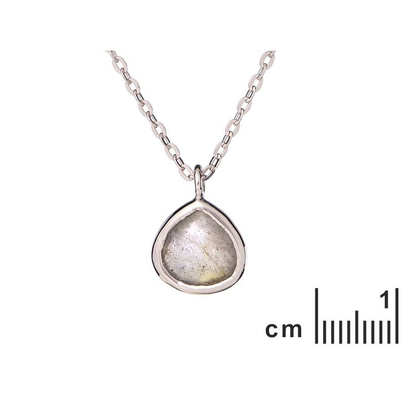Collana cuore in argento 925 rodiato con labradorite, per custodire il tuo amore — foto 2