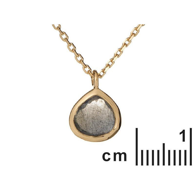 Collana cuore in argento dorato 925 con labradorite, per custodire l'amore che ti guida — foto 2