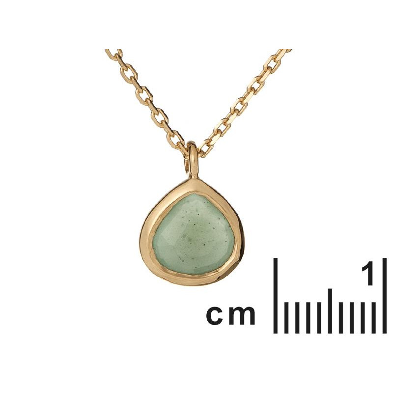Collana cuore in argento dorato con avventurina verde, per custodire il tuo amore — foto 2