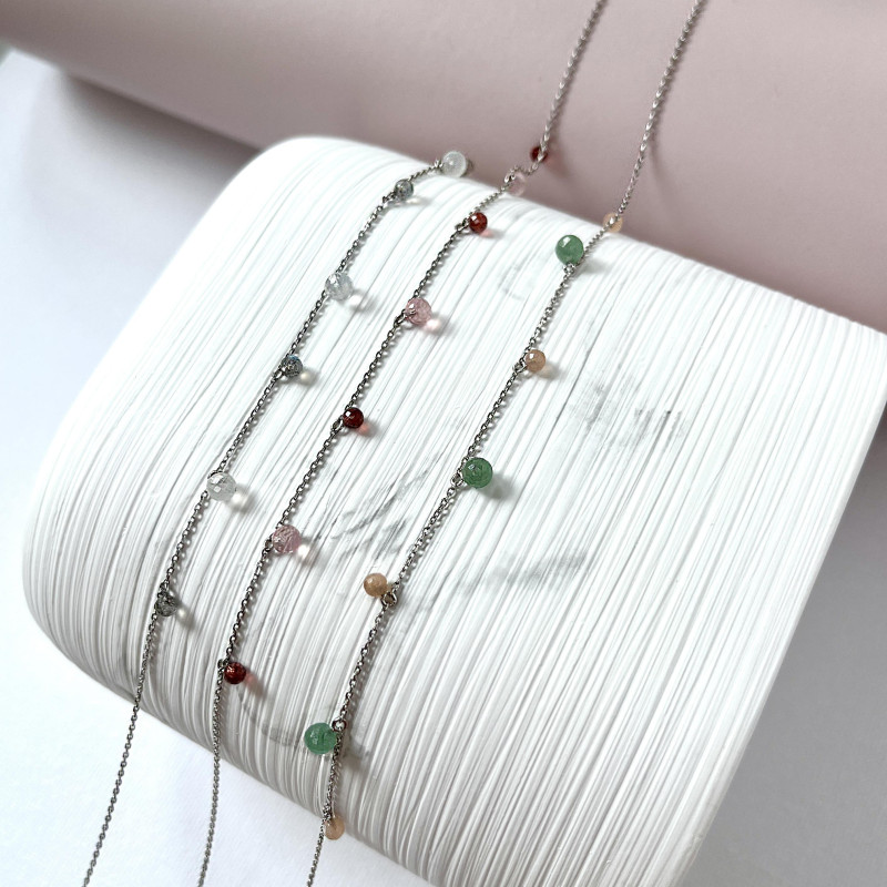 Collana Quarzo Rosa e Granato, Per Regalar Ti luce — foto 3