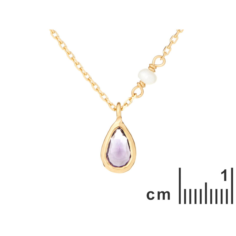 Collana in argento dorato con ametista e perle, per celebrare la tua luce interiore — foto 2