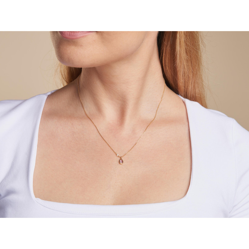 Collana in argento dorato con ametista e perle, per celebrare la tua luce interiore — foto 3