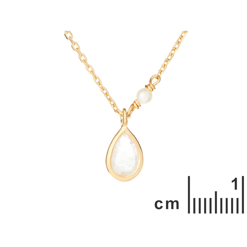 Collana di luna e perle in argento dorato, per ricordare la tua luce interiore — foto 2