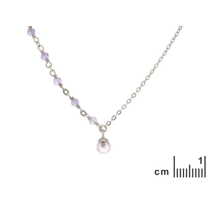 Collana Ametista e Quarzo Rosa, Per unire i tuoi cuori — foto 2