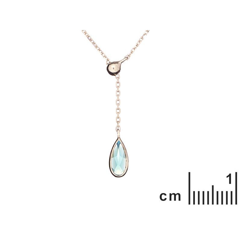 Collana goccia in argento rodiato con calcedonio azzurro, per custodire la tua serenità — foto 2