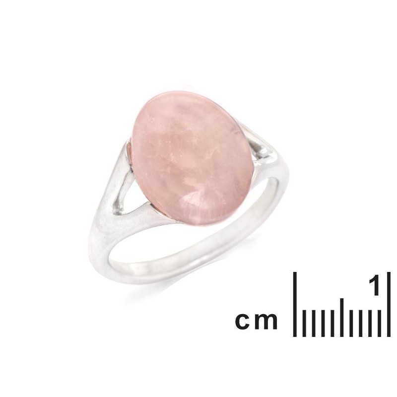 Anello in argento 925 rodiato con quarzo rosa naturale ovale, per accendere dolcezza — foto 2