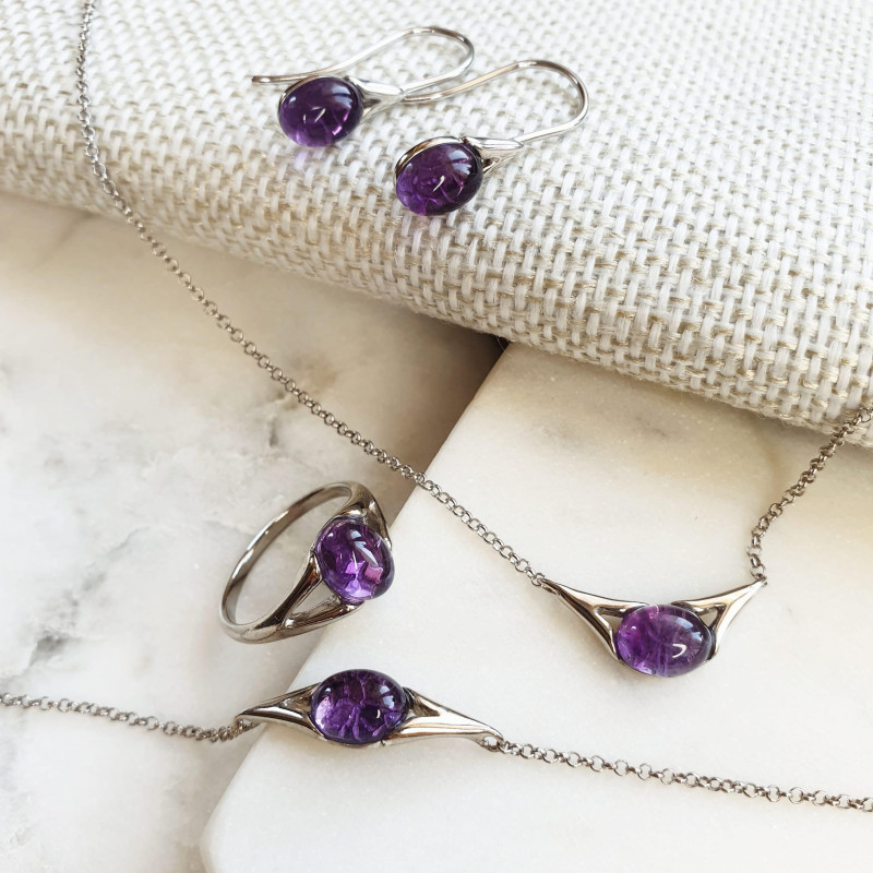Anello ametista viola naturale, per evocare l'essenza della nobiltà — foto 3