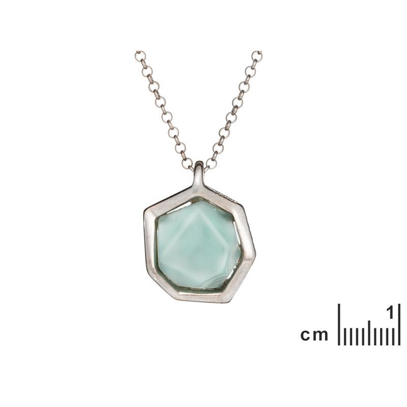 Collana in argento con pietra d'agata acqua, per custodire la serenità della mente — foto 2