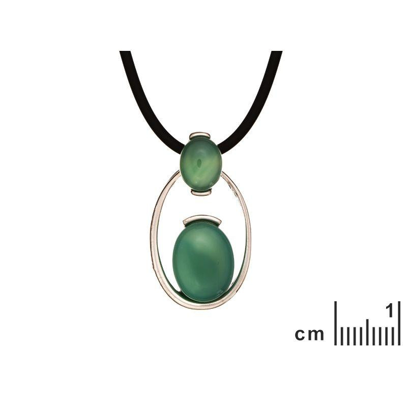 Collana in argento con pietra di agata verde - per tenere accesa la serenità dentro di sé — foto 2