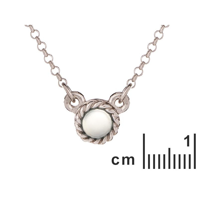 Collana tonda in argento 925 con agata acqua naturale tinta, per custodire la tua serenità — foto 2
