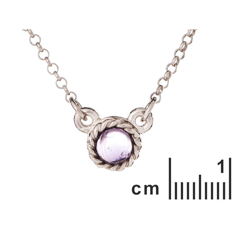 Collana tonda con ametista viola, per portare l'intensità — foto 3