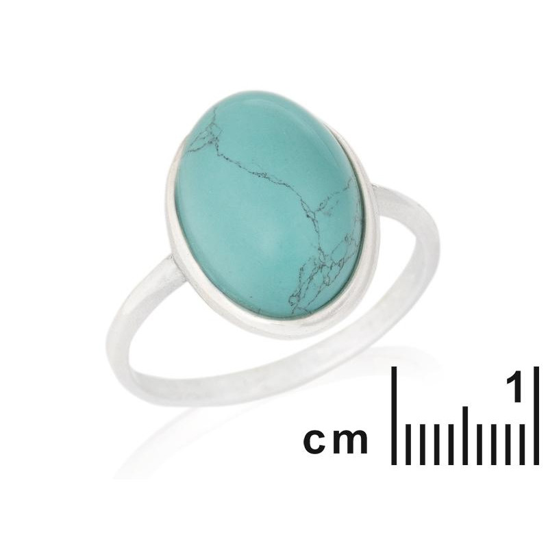 Anello con turchese naturale e argento rodiato, per portare con te un simbolo di eleganza e serenità — foto 2