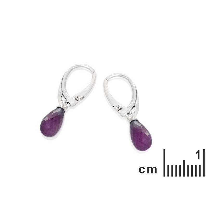 Orecchini di ametista viola in argento rodiato, per ricordare la tua luce interiore — foto 2