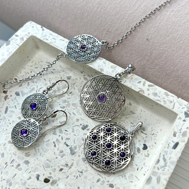 Ciondolo fiore della vita amethysto, per evocare l'eternità — foto 3