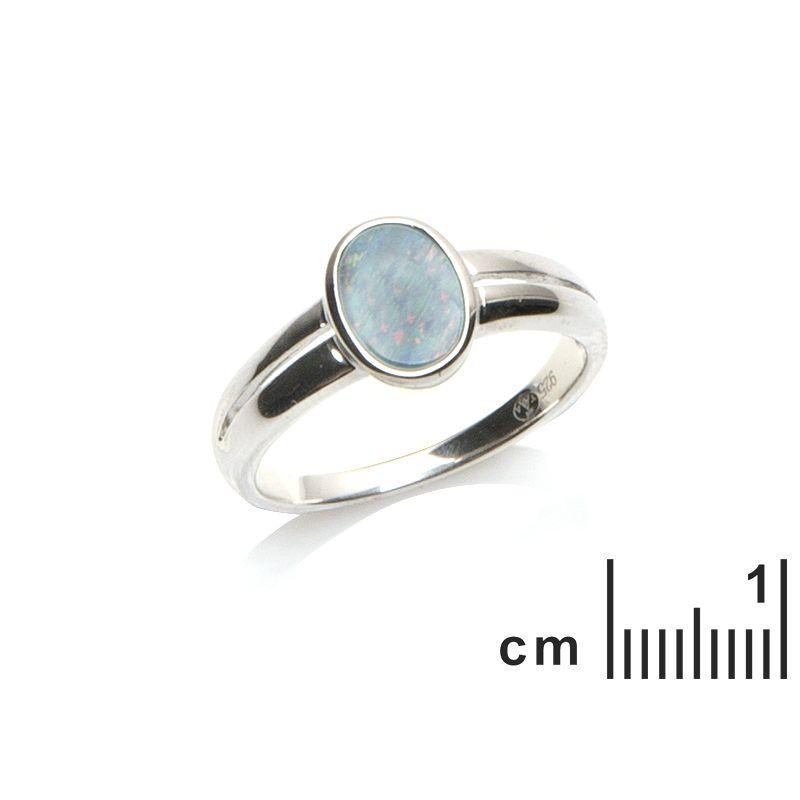Anello opale blu ovale, per evocare l'oceano — foto 2