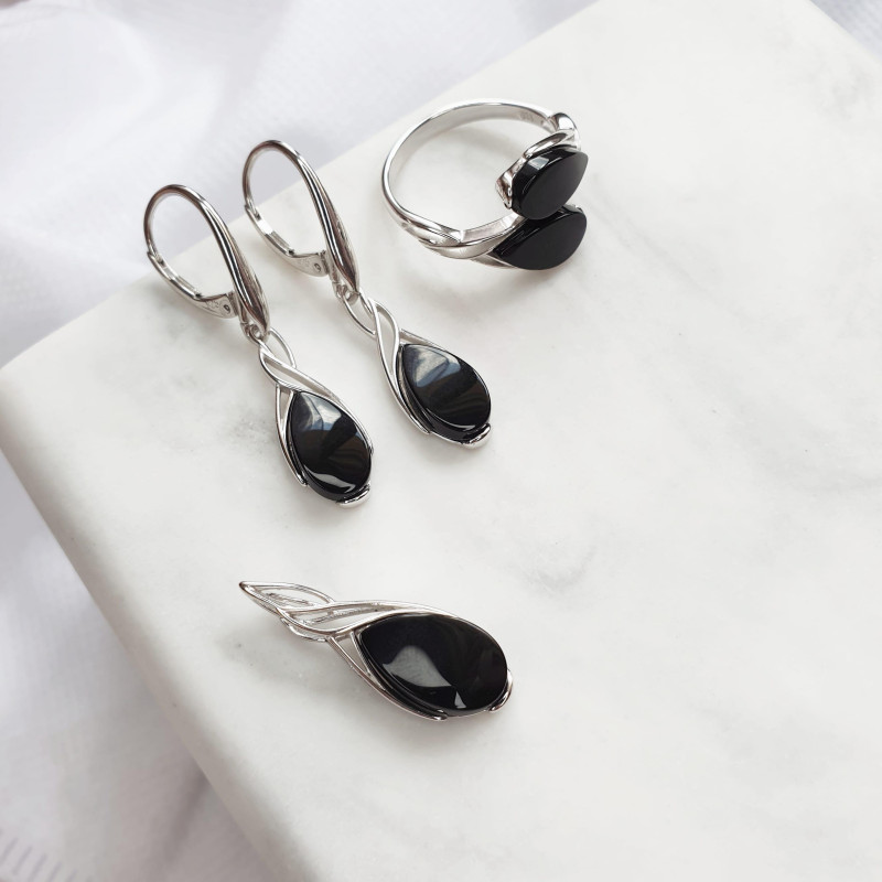 Anello goccia agata nera, ricordo indelebile — foto 3