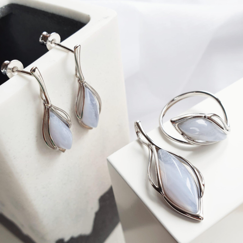 Anello agata laccio blu naturale, per trasmettere eleganza — foto 2