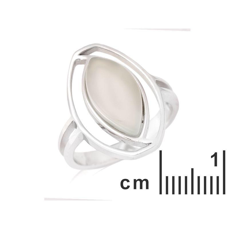 Anello in argento rodiato con agata acqua, per custodire la tua serenità — foto 2