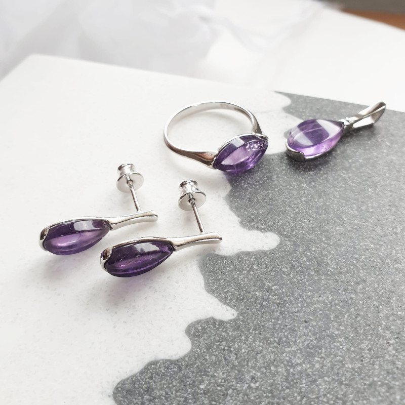 Anello goccia ametista viola, per onorare la vera temina — foto 3