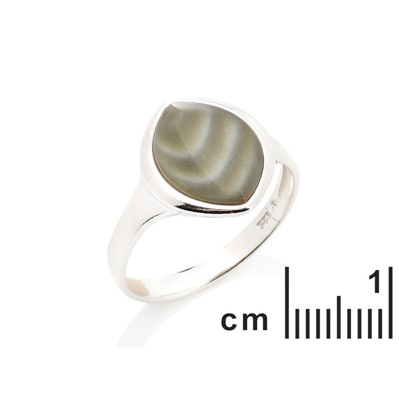 Anello in argento 925 rodiato con selce naturale multicolore, per celebrare la tua unicità — foto 2