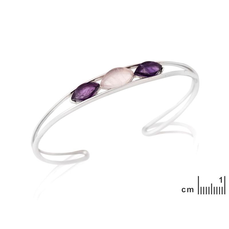 Bracciale ametista e quarzo rosa, per trasmettere amore — foto 2