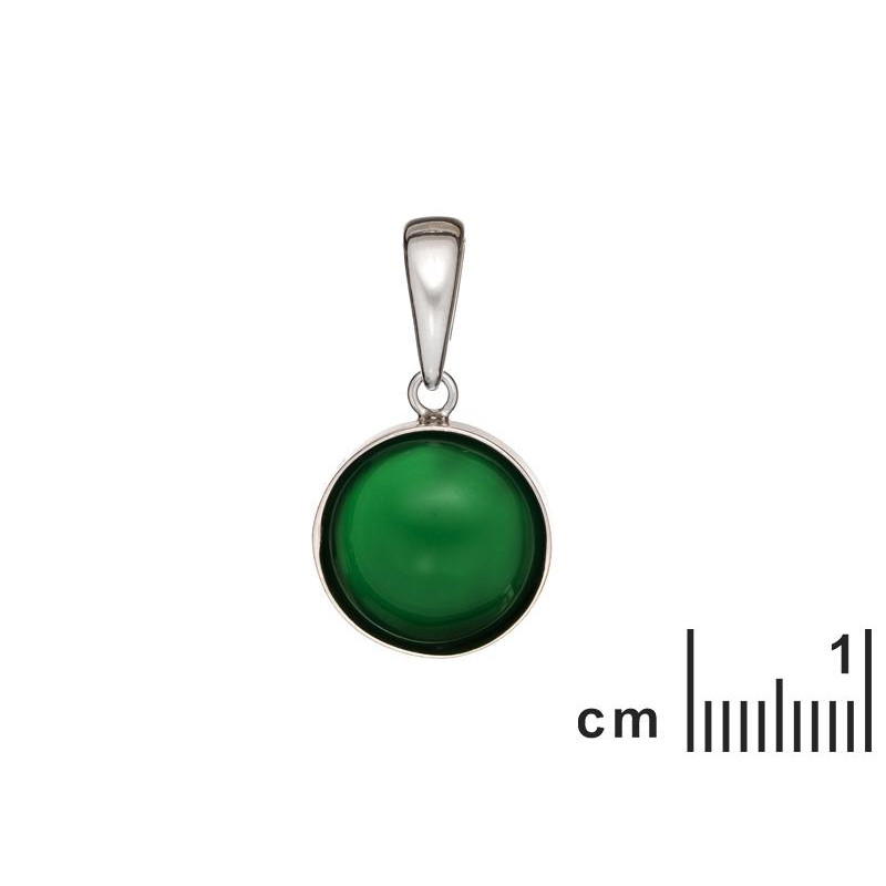 Ciondolo tondo in argento 925 con agata verde, per custodire la serenità della tua anima — foto 2