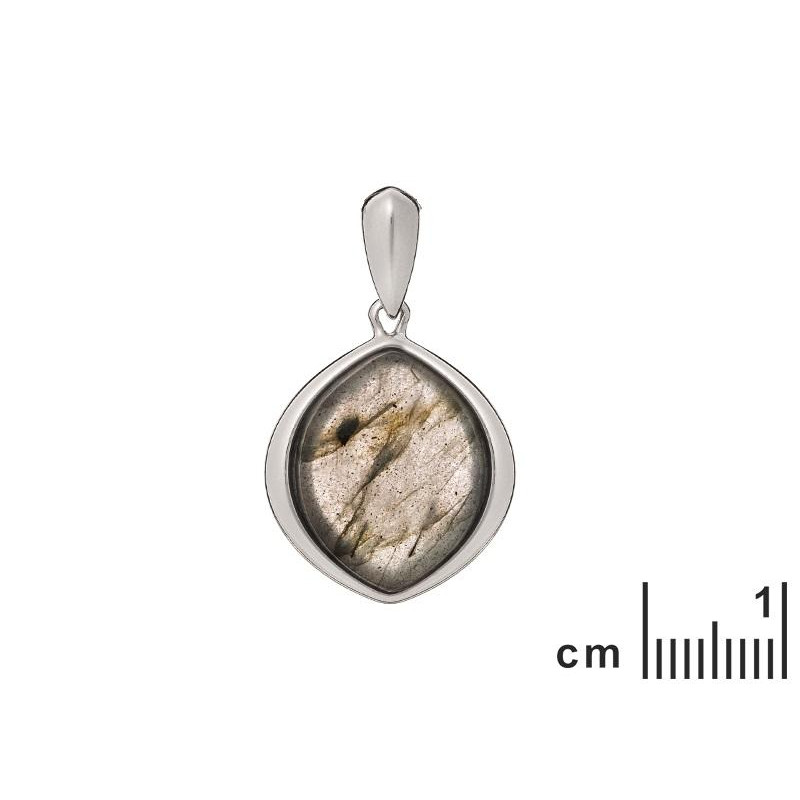 Ciondolo in argento 925 rodiato con labradorite multicolore, per custodire la tua luce — foto 2