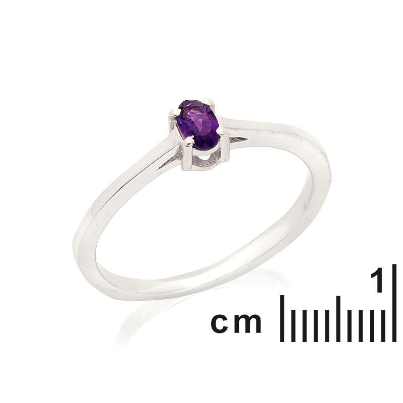Anello con ametista viola naturale, per esprimere i tuoi pensieri — foto 2