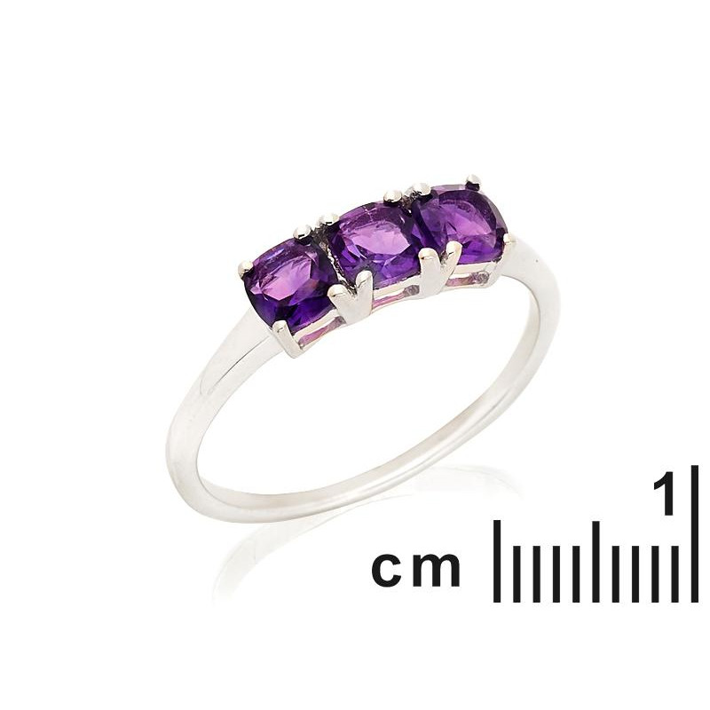 Anello multipietre con ametista viola, per onorare la passione — foto 2