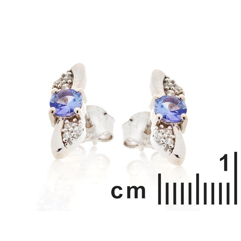 Orecchini in argento 925 rodiato con tanzanite blu naturale, per custodire la tua luce — foto 2