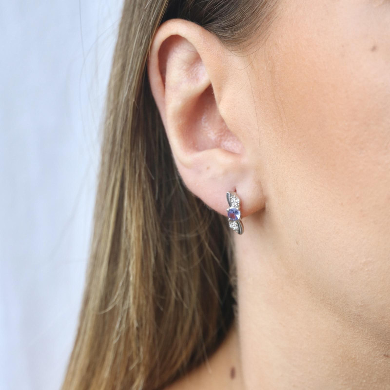 Orecchini in argento 925 rodiato con tanzanite blu naturale, per custodire la tua luce — foto 3