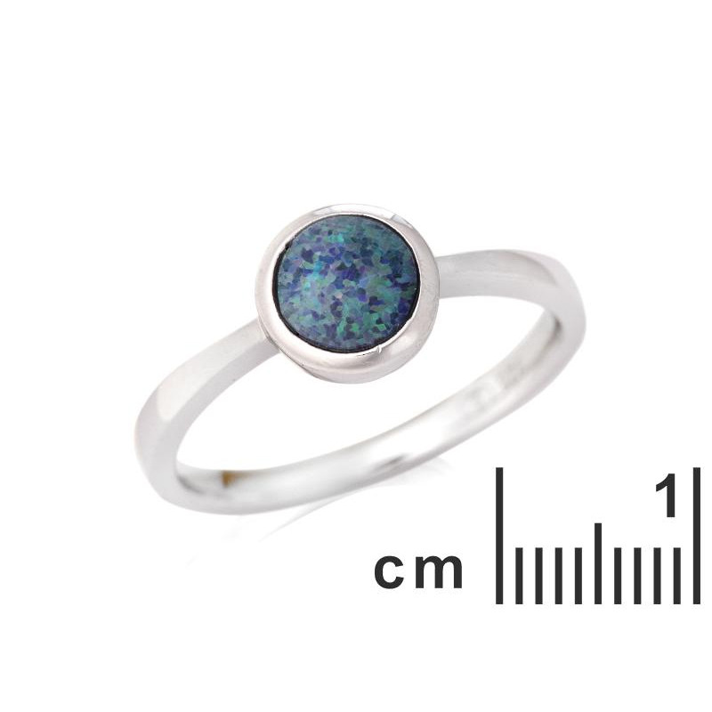 Anello opale blu tondo australiano, per portare l'essenza dell'Oceania — foto 2