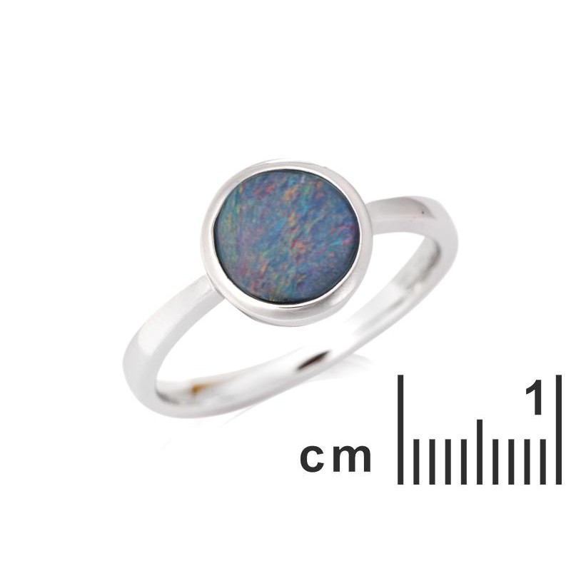 Anello opale blu tondo australiano, per evocare il mare — foto 2