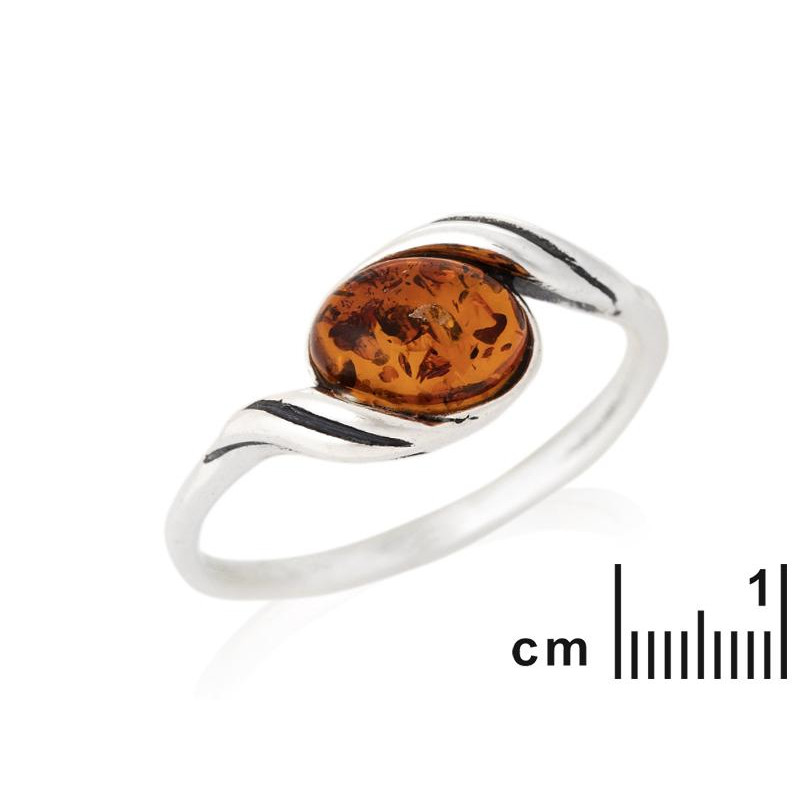 Anello con ambra ovale del Mar Baltico in argento 925 - per tenere con te un ricordo della natura — foto 2