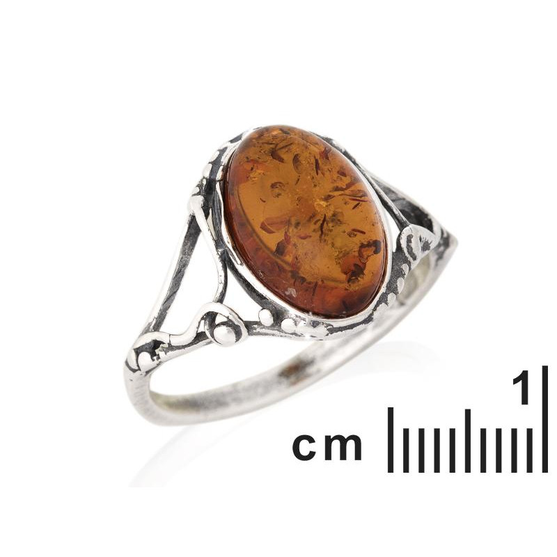Anello con ambra di ambra del Mar Baltico in argento 925, per tenere con te un ricordo di casa — foto 2